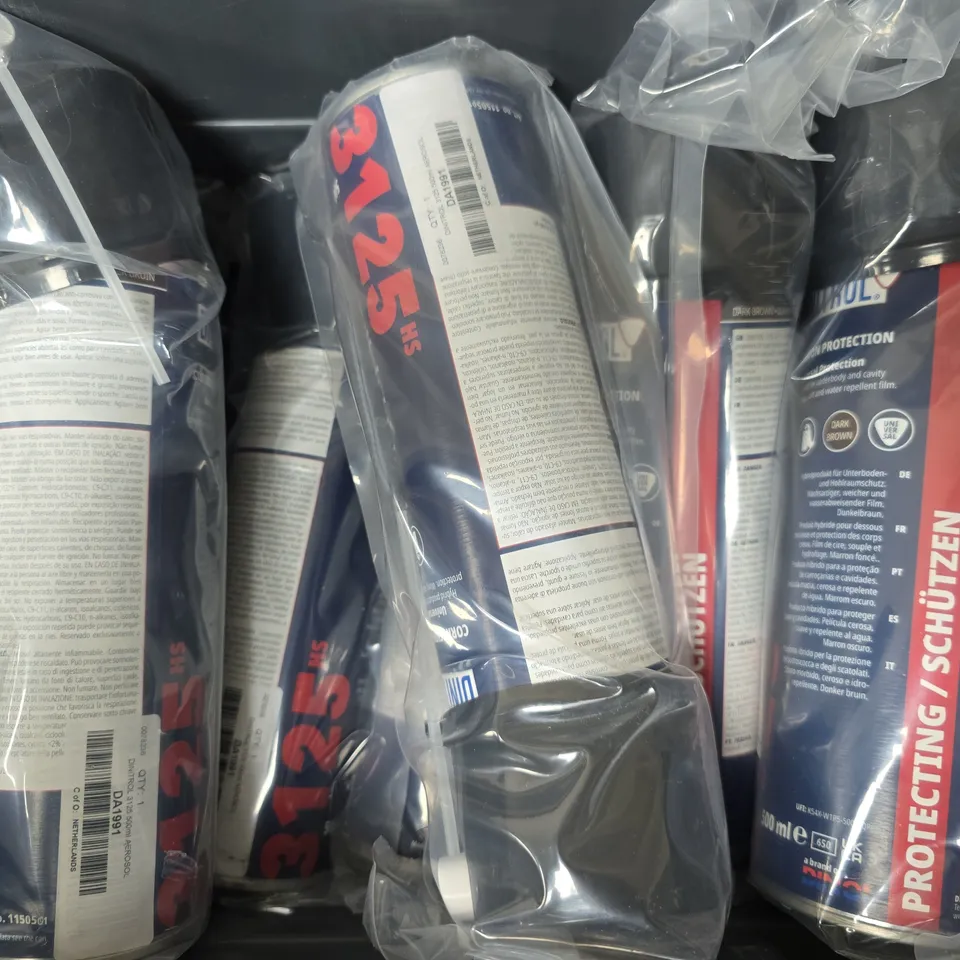 TOTE OF APPROX 8 DINITROL 3125 HS - WAX BASE UNIVERSAL CORROSION PROTECTION SPRAYS 