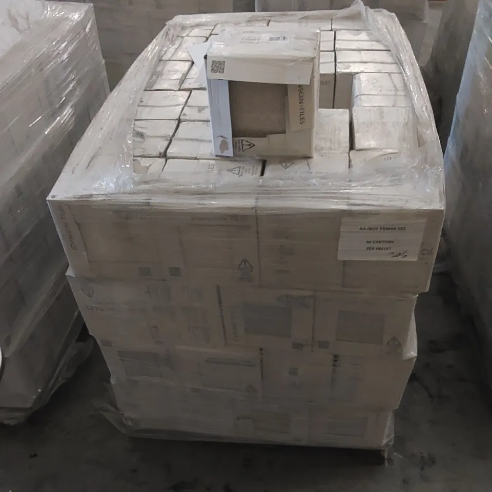 PALLET TO CONTAIN APPROX 96 X CARTONS OF JOHNSON PRISMATICS MICRO MAGNOLIA/CAPUCINO GLAZED WALL TILES - 25 TILES PER CARTON // SIZE: 197 X 197 X 6.5mm