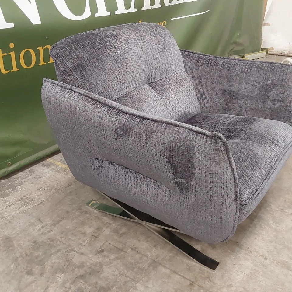 QUALITY DESIGNER ITALIAN MADE SEVILLE FABRIC UPHOLSTERED ARMCHAIR