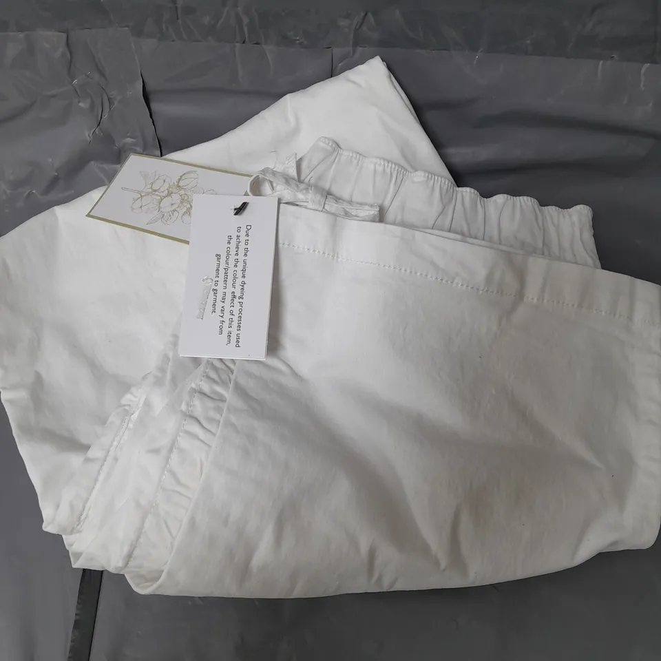 POPLIN CROP DRAWTAPE HEM TROUSERS - WHITE - 14 RRP £25