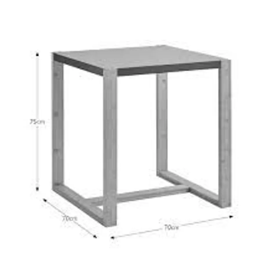 BOXED ARNIE SQUARE 2 SEATER DINING TABLE - STONE (1 BOX)