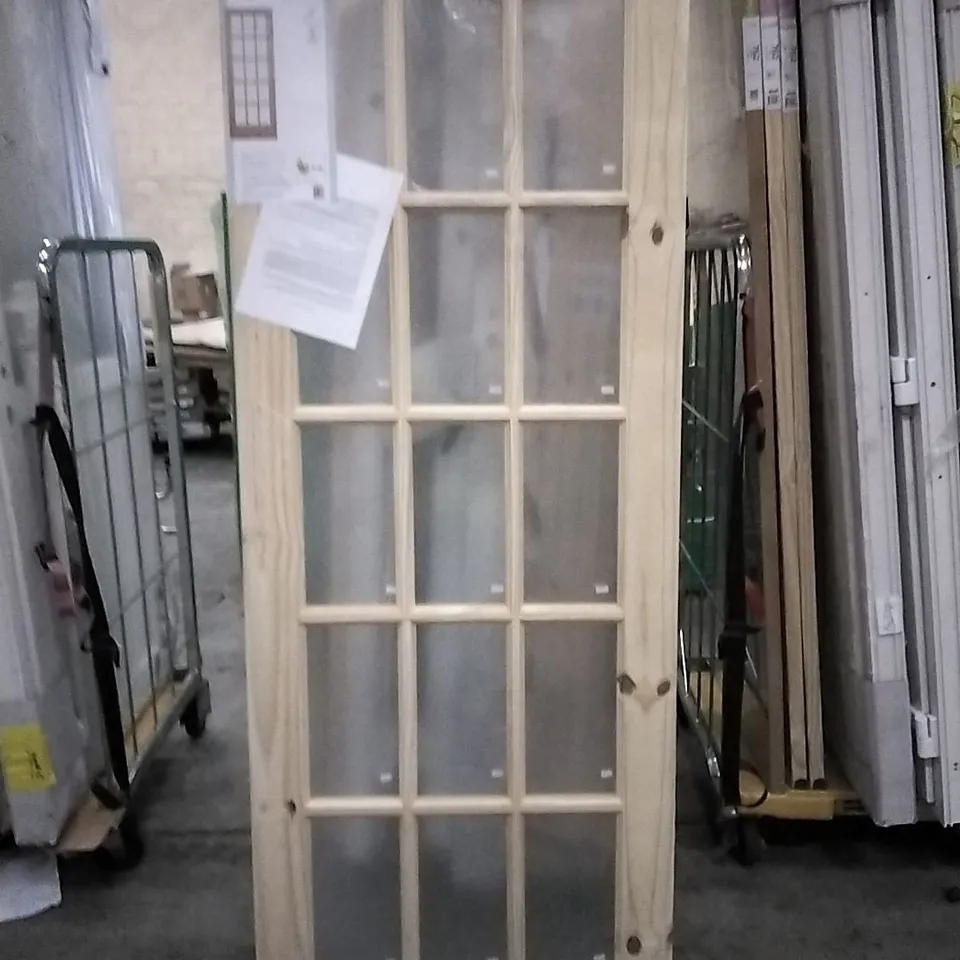 1981MM X 762MM 15 LITE KNOTTY PINE GLAZED INTERNAL DOOR