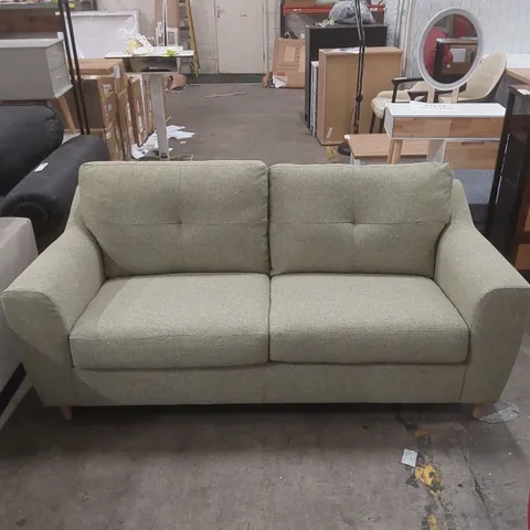 QUALITY DESIGNER ESPITIA 3 SEATER FABRIC UPHOLSTERED SOFA IN SAGE