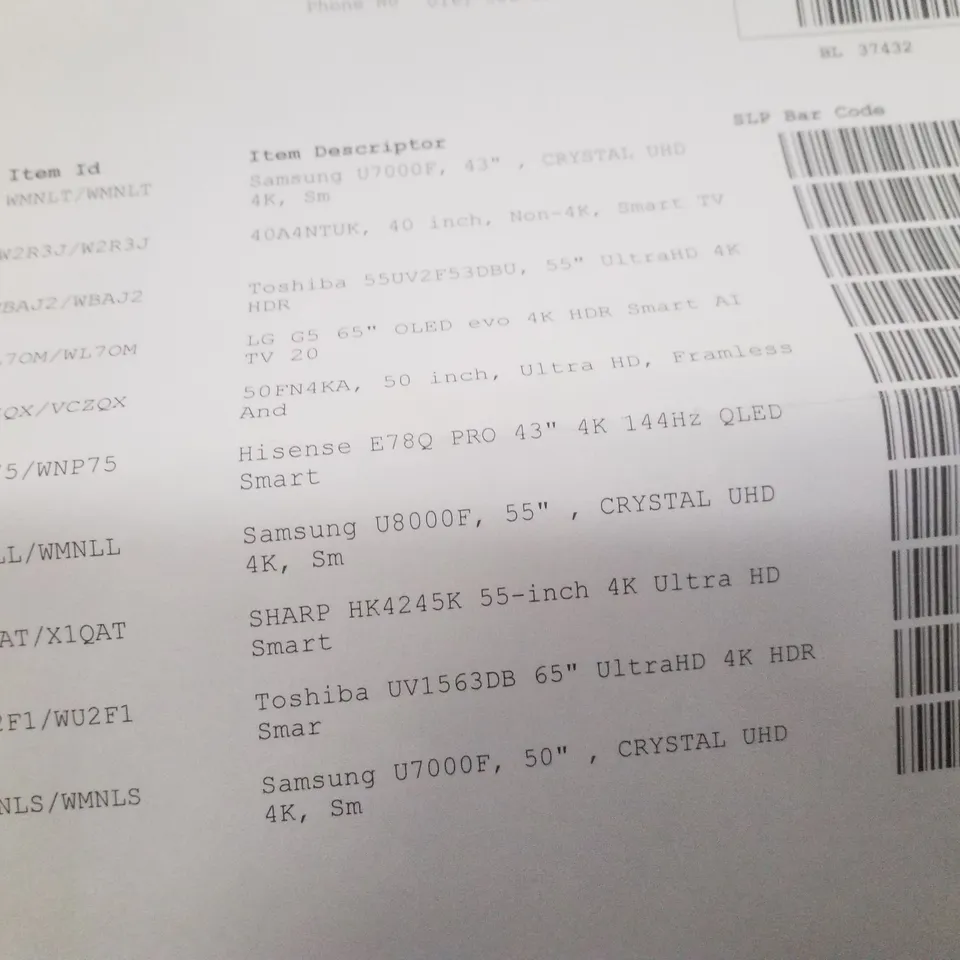PALLET CONTAINING 10 ASSORTED DAMAGED TVS