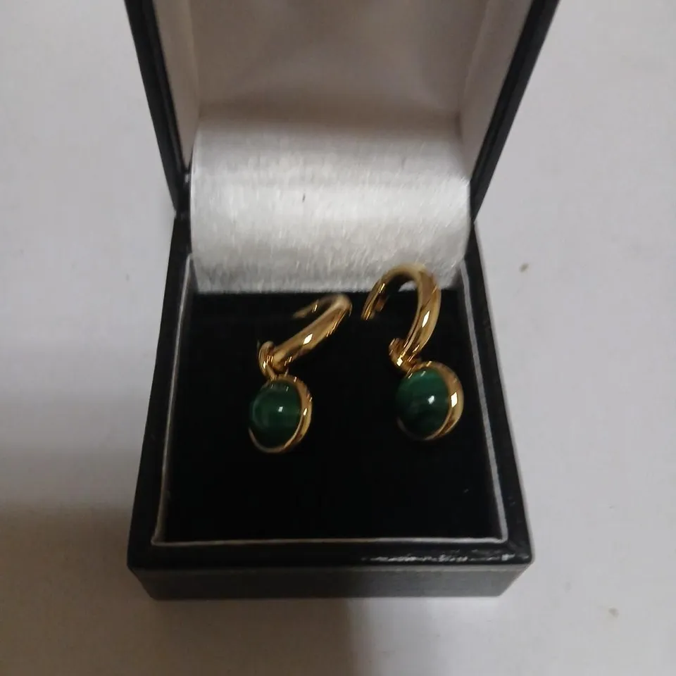 MALIKA SEMI PRECIOUS BEAD BEAD HUGGIE EARRINGS 