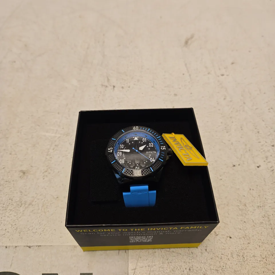 INVICTA WATCH WITH BLUE SILICONE STRAP – BOXED