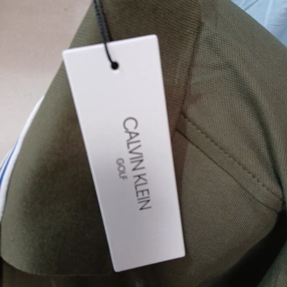 CALVIN KLEIN GOLF POLO SHIRT – OLIVE GREEN (MEN'S) - SIZE XXL
