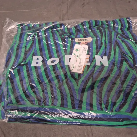 BODEN WOMEN'S STRIPED BLUE/GREEN ZEBRA-PATTERN GARMENT – UK 8R (US 4R)
