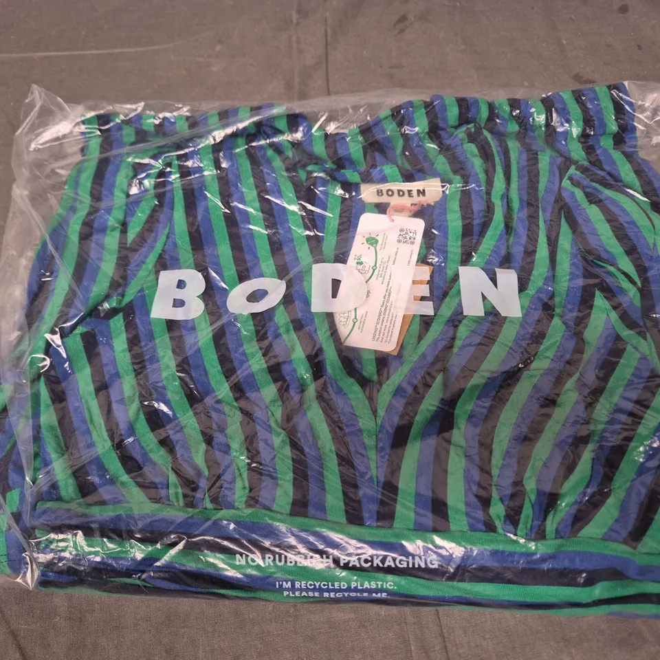 BODEN WOMEN'S STRIPED BLUE/GREEN ZEBRA-PATTERN GARMENT – UK 8R (US 4R)