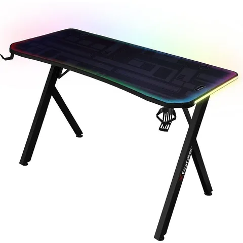 BOXED LUMIO COMPACT GAMING DESK WITH 3 SIDED APP CONTROLLED LED LIGHTING
