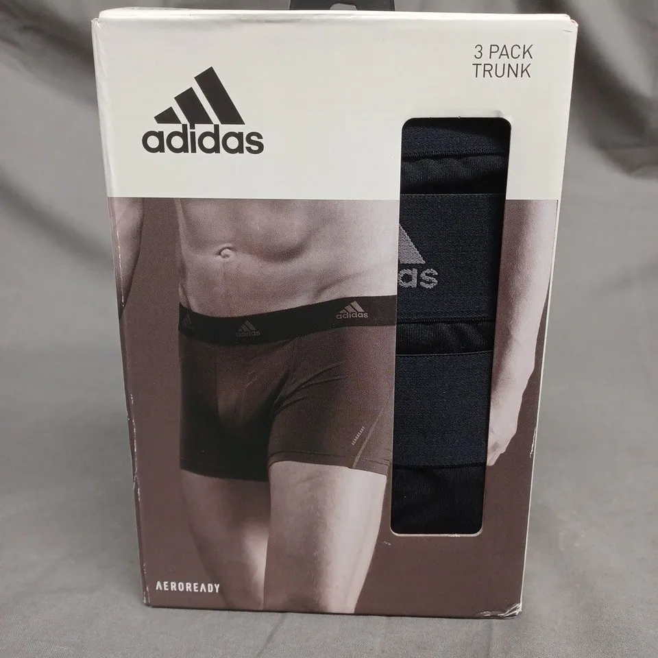 BOXED ADIDAS ACTIVE MICRO FLEX ECO 3 PACK TRUNKS IN BLACK - XXL