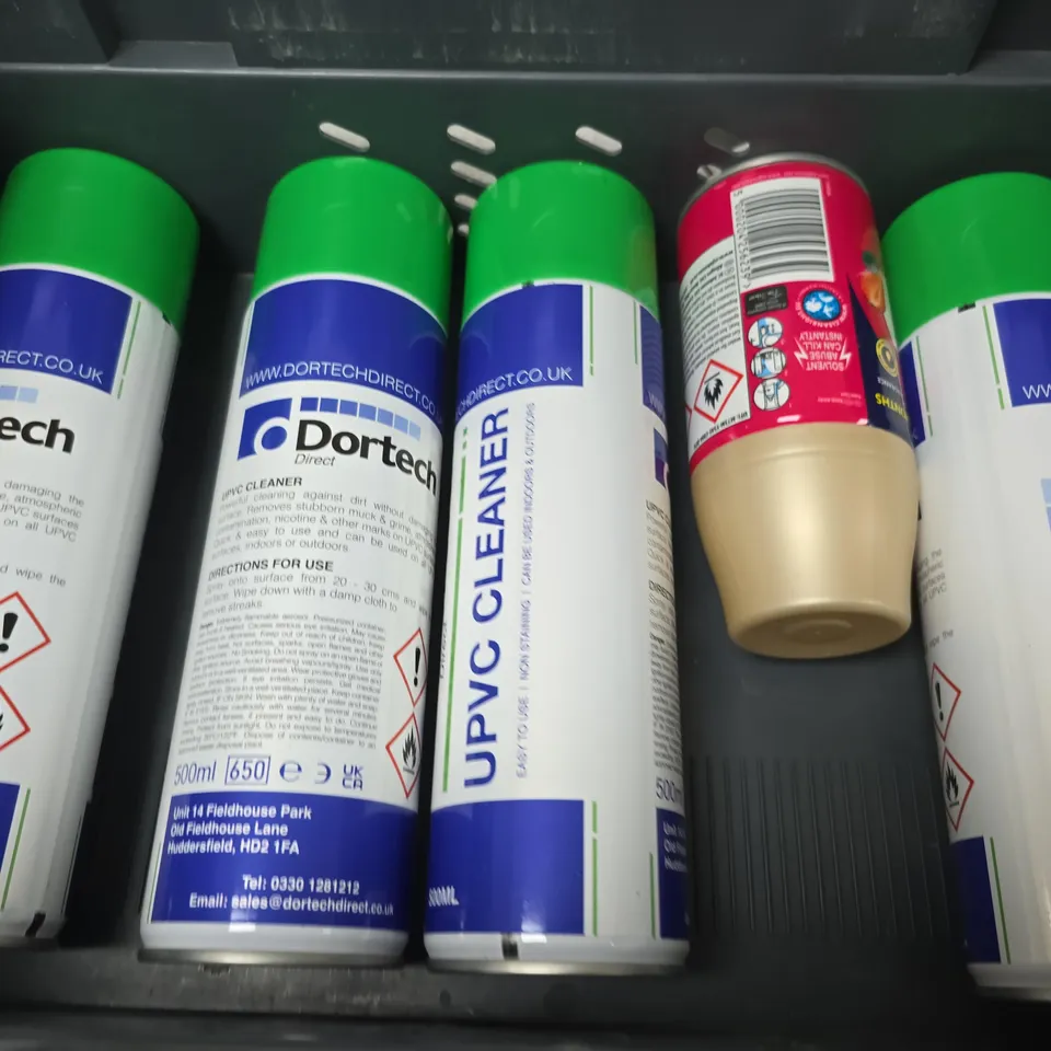 APPROXIMATELY 15 ASSORTED AEROSOLS TO INCLUDE DEODORANT , HAIRSPRAY AND UPVC CLEANER  