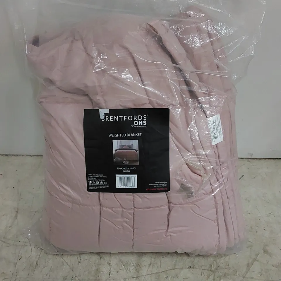 BAGGED BRENTFORDS WEIGHTED BLANKET 150 X 200cm - BLUSH
