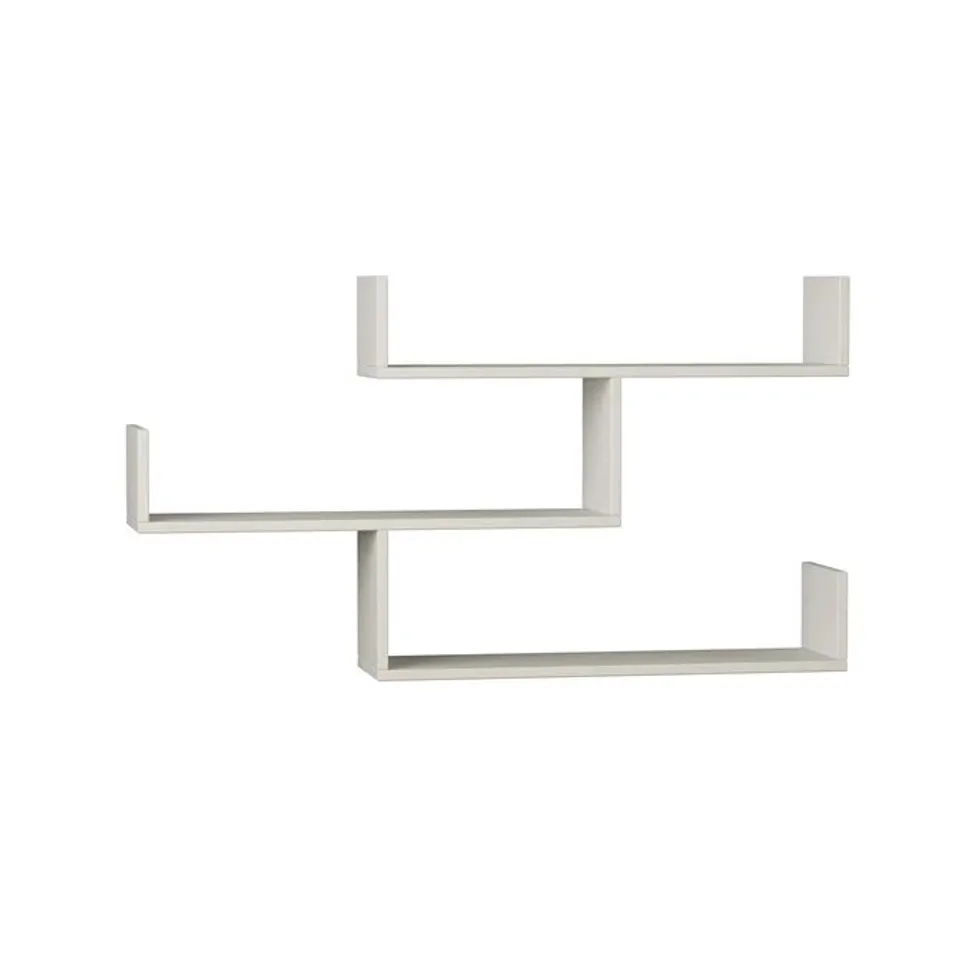 BOXED TIBET WALL MOUNTED MODERN BOOKCASE DISPLAY UNIT W 119CM IN WHITE