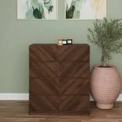 BOXED GFW CATANIA 4 DRAWER CHEST OF DRAWERS - ROYAL WALNUT (2 BOXES)