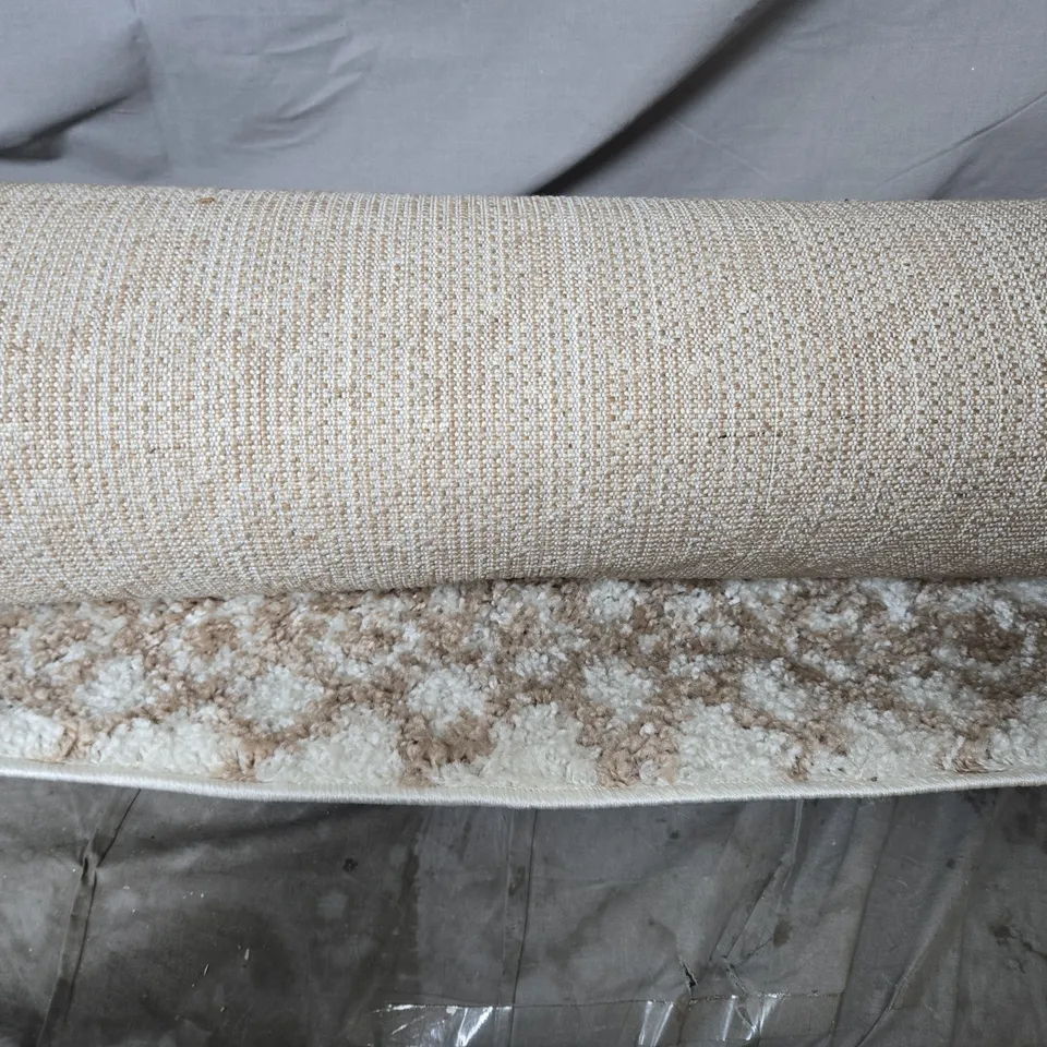 THE RUGS MOROCCAN SHAGGY RUG RUNNER – 80 × 300 CM (BEIGE)