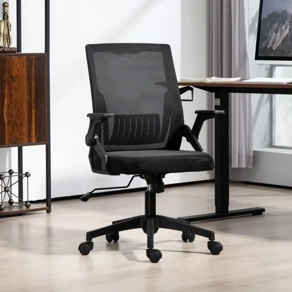 BOXED MESH DESK CHAIR WITH FLIP UP ARMREST (1 BOX)