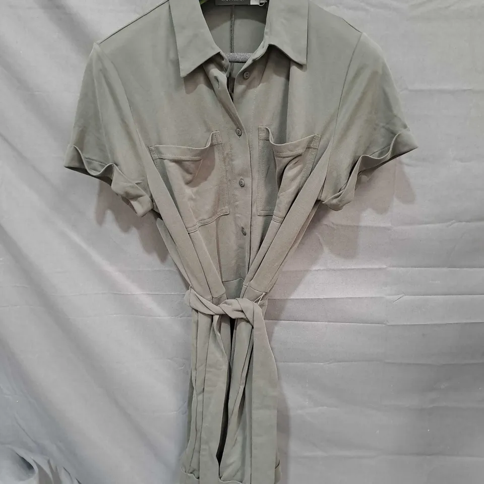 MINT VELVET SHORT JUMPSUIT WITH TIE OLIVE GREEN SIZE LARGE
