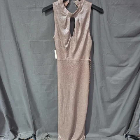 PHASE EIGHT LIBBY METALLIC DRESS – UK 8, ROSE GOLD