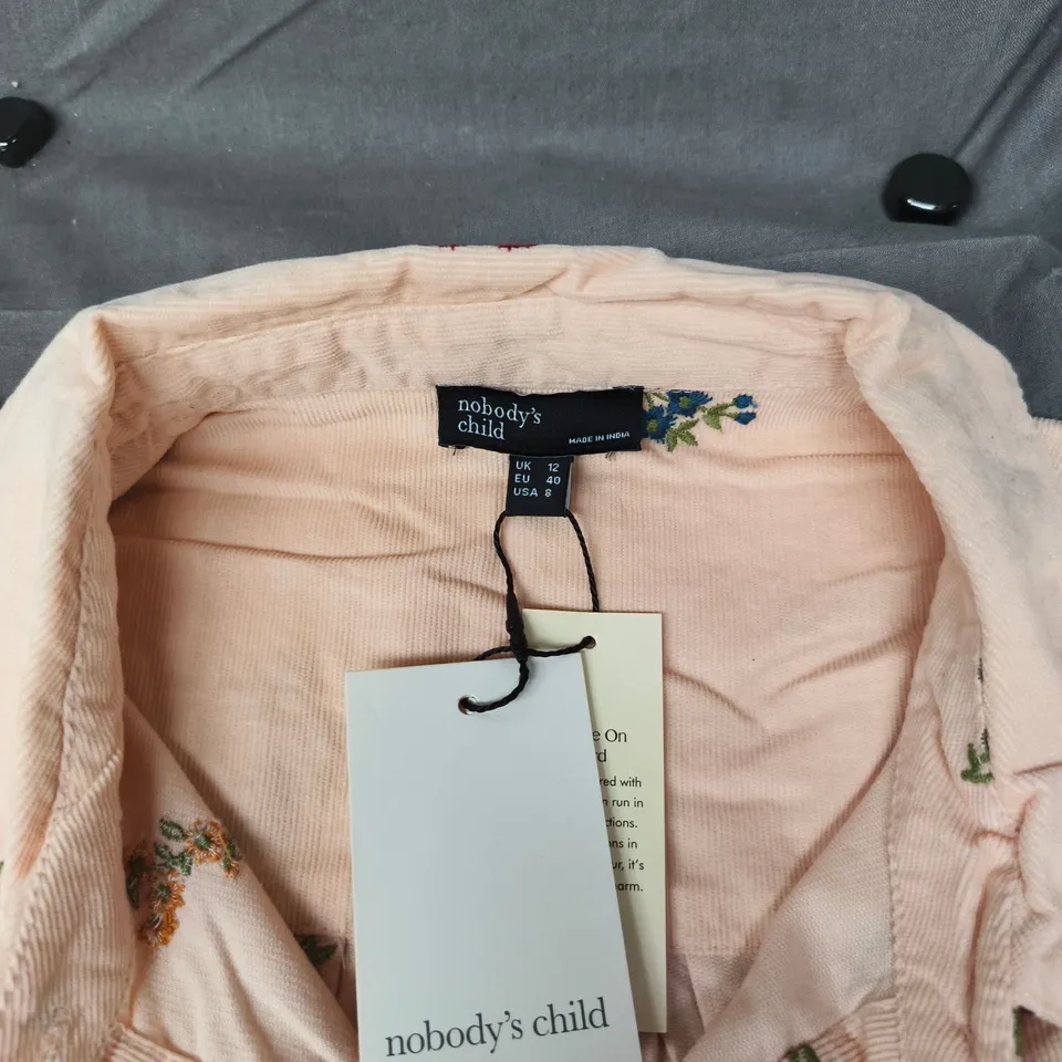 NOBODY'S CHILD FLORAL EMBROIDERED SHIRT – UK 12 (EU 40) 