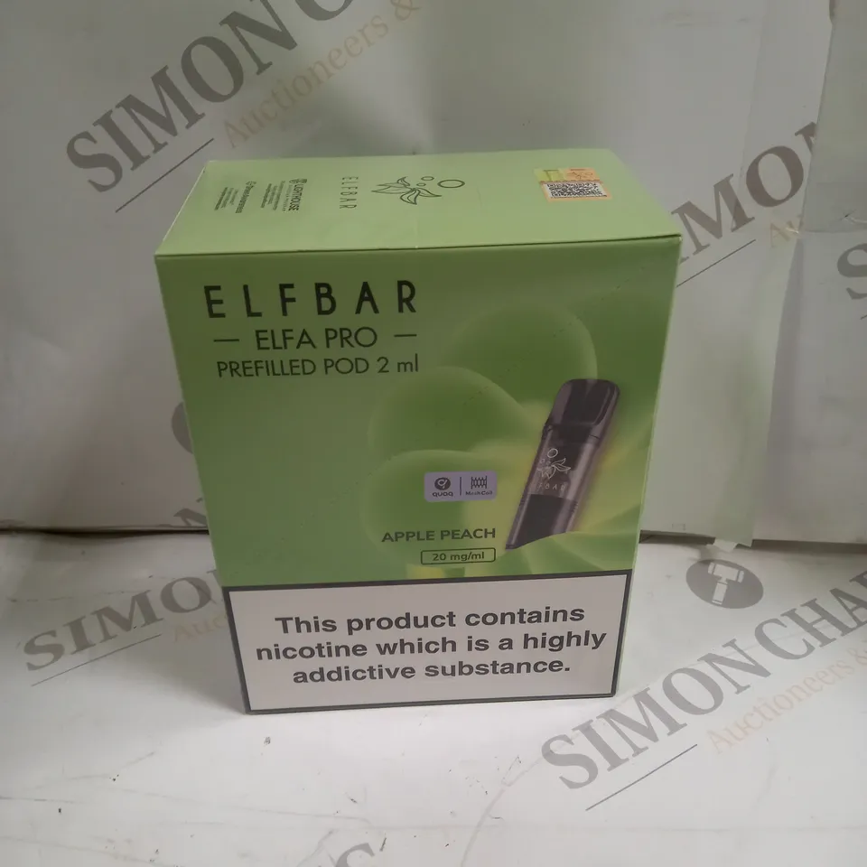 BOXED SEALED ELFBAR ELFA PRO PREFILLED PODS 10 PACK - APPLE PEACH 