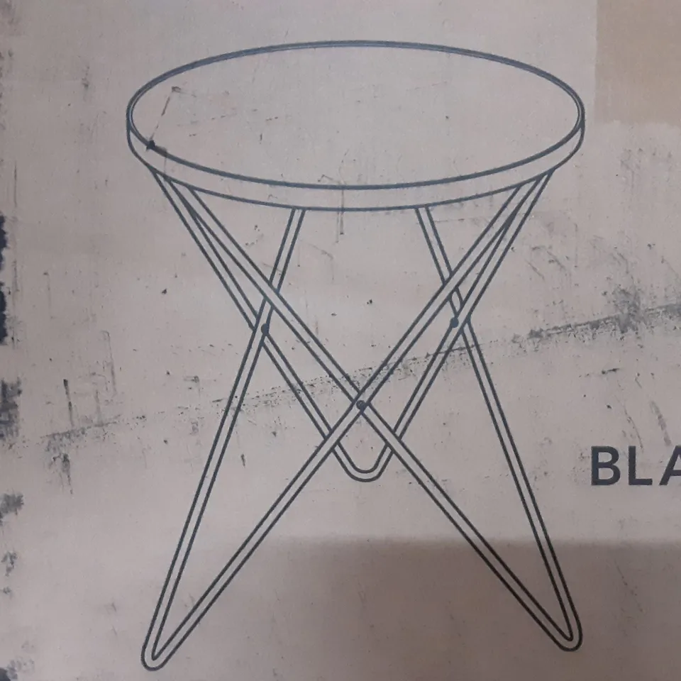 BOXED ZOEY SELF ASSEMBLED BLACK EFFECT SIDE TABLE ( black top )- H49 X W40 X D40 CM 