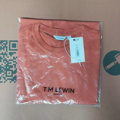 BAGGED T.M.LEWIN ORGANIC COTTON CREW NECK T-SHIRT IN RUST SIZE MEDIUM