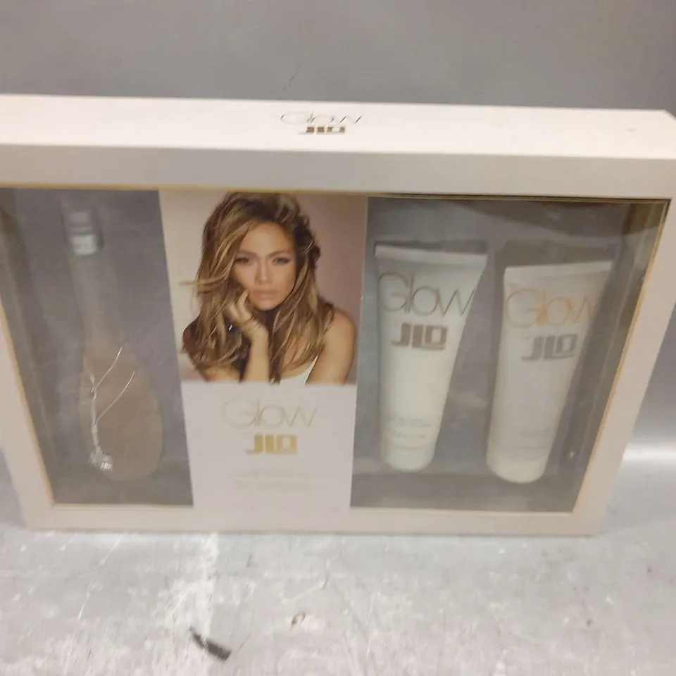 BOXED GLOW BY JLO EAU DE TOILETTE BODY LOTION AND SHOWER GEL GIFT SET