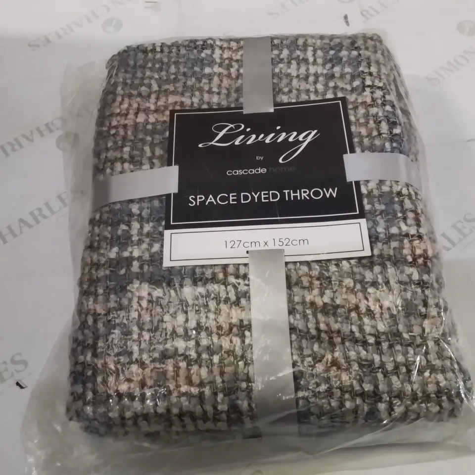 BAGGED LIVING BY CASCADE HOME SPACE DYED THROW 127CM X 152CM