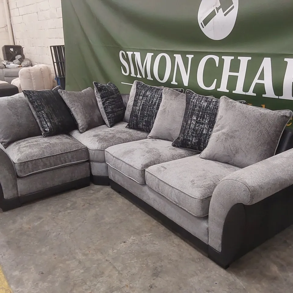 LANA FABRIC AND FAUX LEATHER LEFT HAND CORNER GROUP SOFA RRP £1109