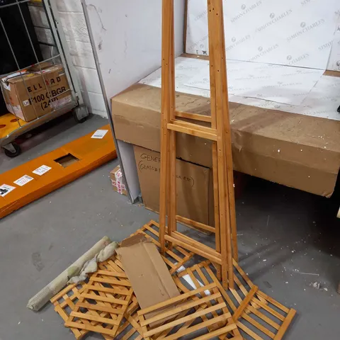 WOODEN SHELVING UNIT