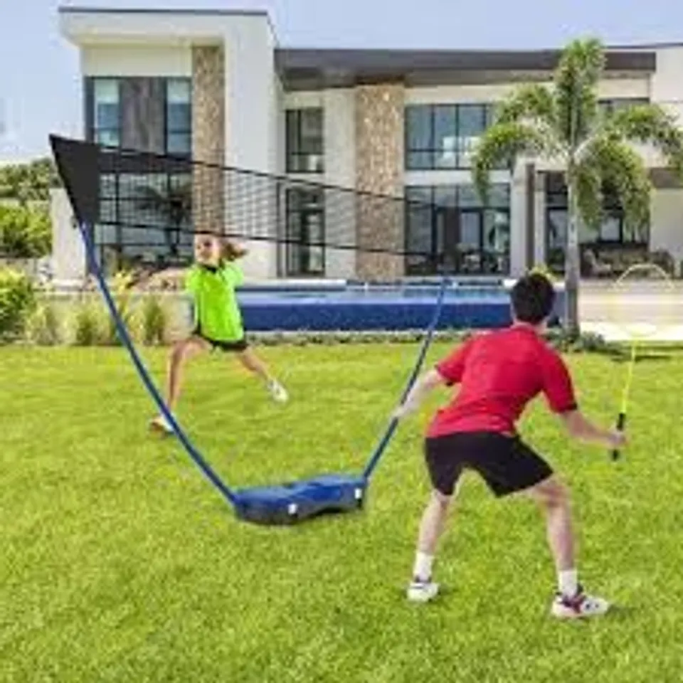 BOXED PUCKABUYS ALL-IN-ONE PORTABLE BADMINTON NET SET WITH STORAGE.