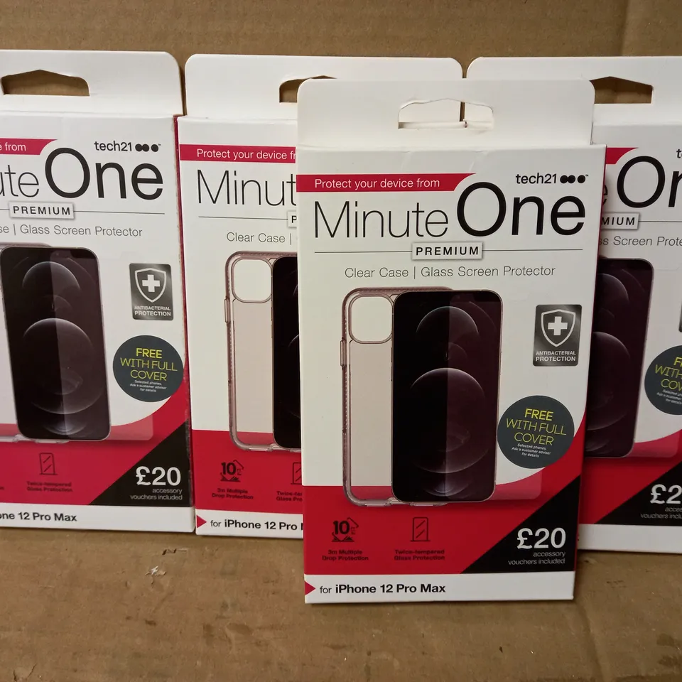 LOT OF 4 MINUTE ONE CLEAR CASES FOR IPHONE 12 PRO MAX