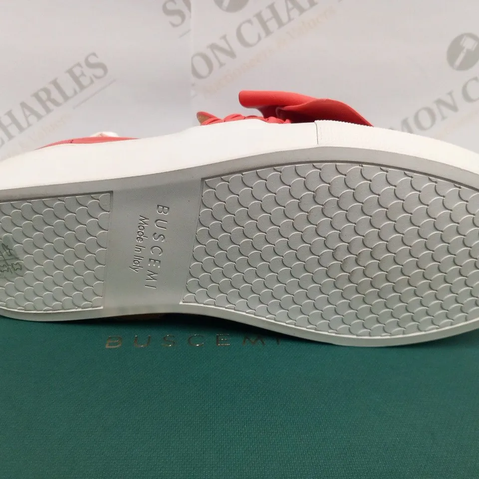 BOXED PAIR OF BUSCEMI BOW FLAT PARMA SIZE 7(37)