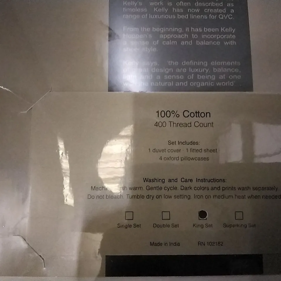 BRAND NEW KELLY HOPPEN DUVET SET , TAUPE, KING SIZE 