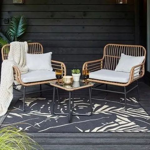 BOXED RATTAN ROPE BISTRO SET (1 BOX)