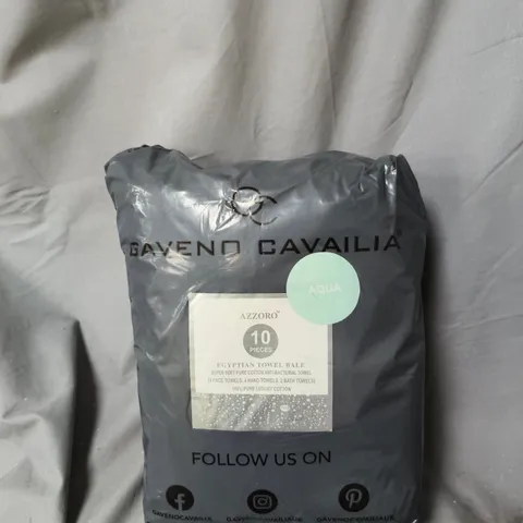 GAVENO CAVAILIA AZZORO EGYPTIAN TOWEL BALE – 10 PIECES, AQUA