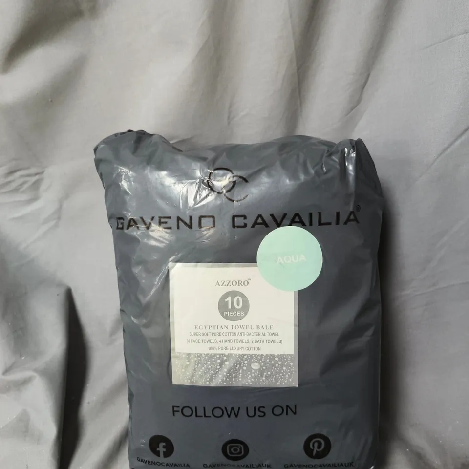 GAVENO CAVAILIA AZZORO EGYPTIAN TOWEL BALE – 10 PIECES, AQUA