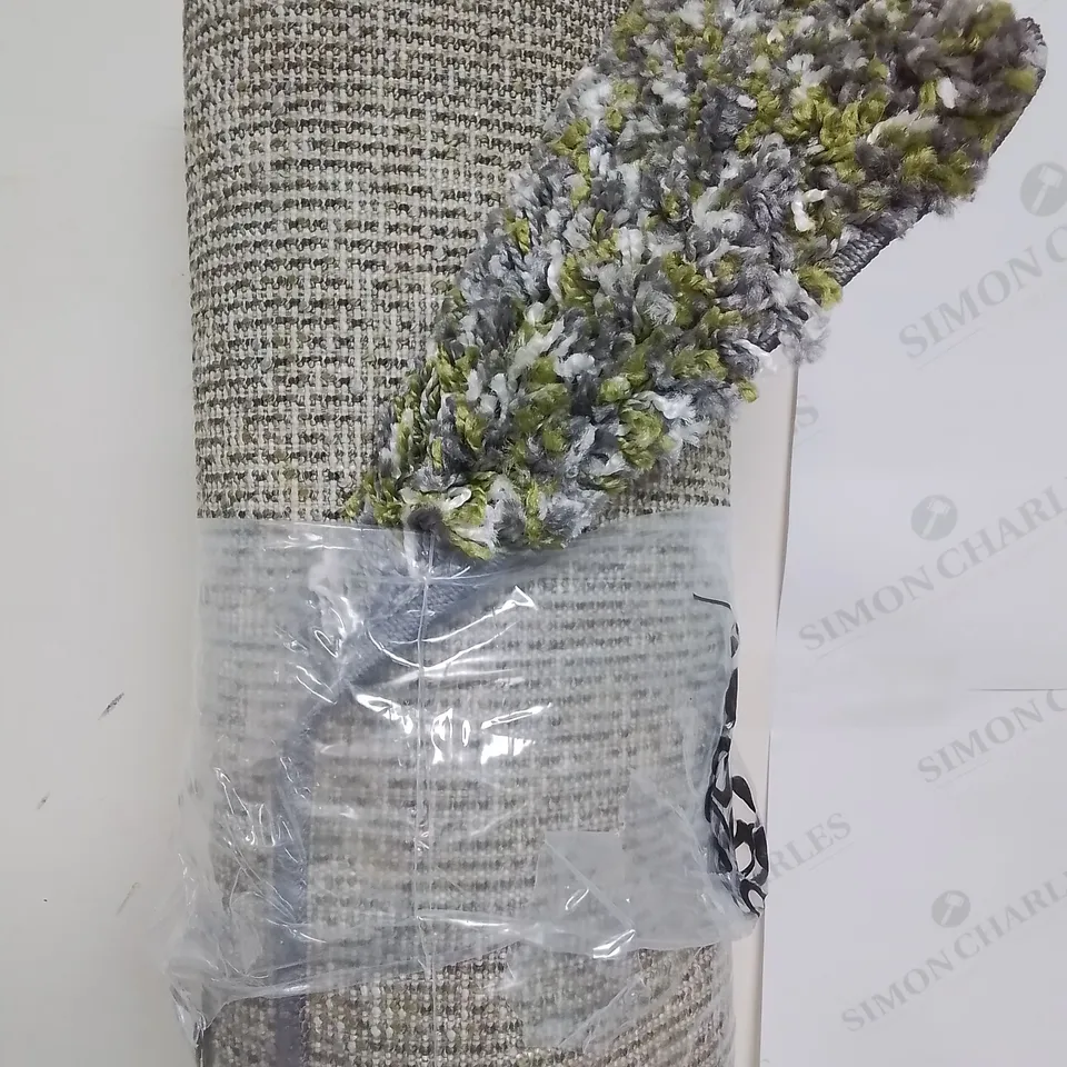 KUKOON GREY/GREEN SHAGGY RUG - 120CM X UNSPECIFIED