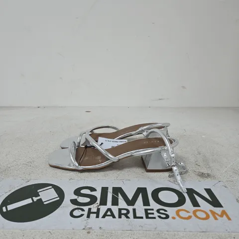 RADLEY SILVER STRAPPY SANDALS – WOMEN’S HEELED SANDALS WITH ANKLE BUCKLE UK SIZE 8
