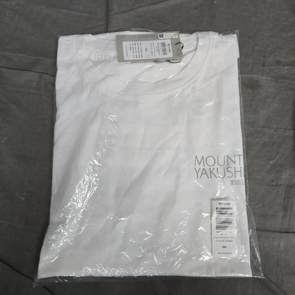BAGGED ONLY & SONS WHITE SHORT-SLEEVE T-SHIRT – XXL