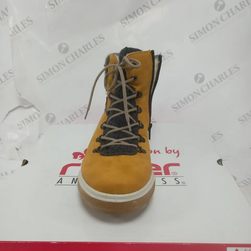 RIEKER LACE BOOT YELLOW - SIZE 7.5