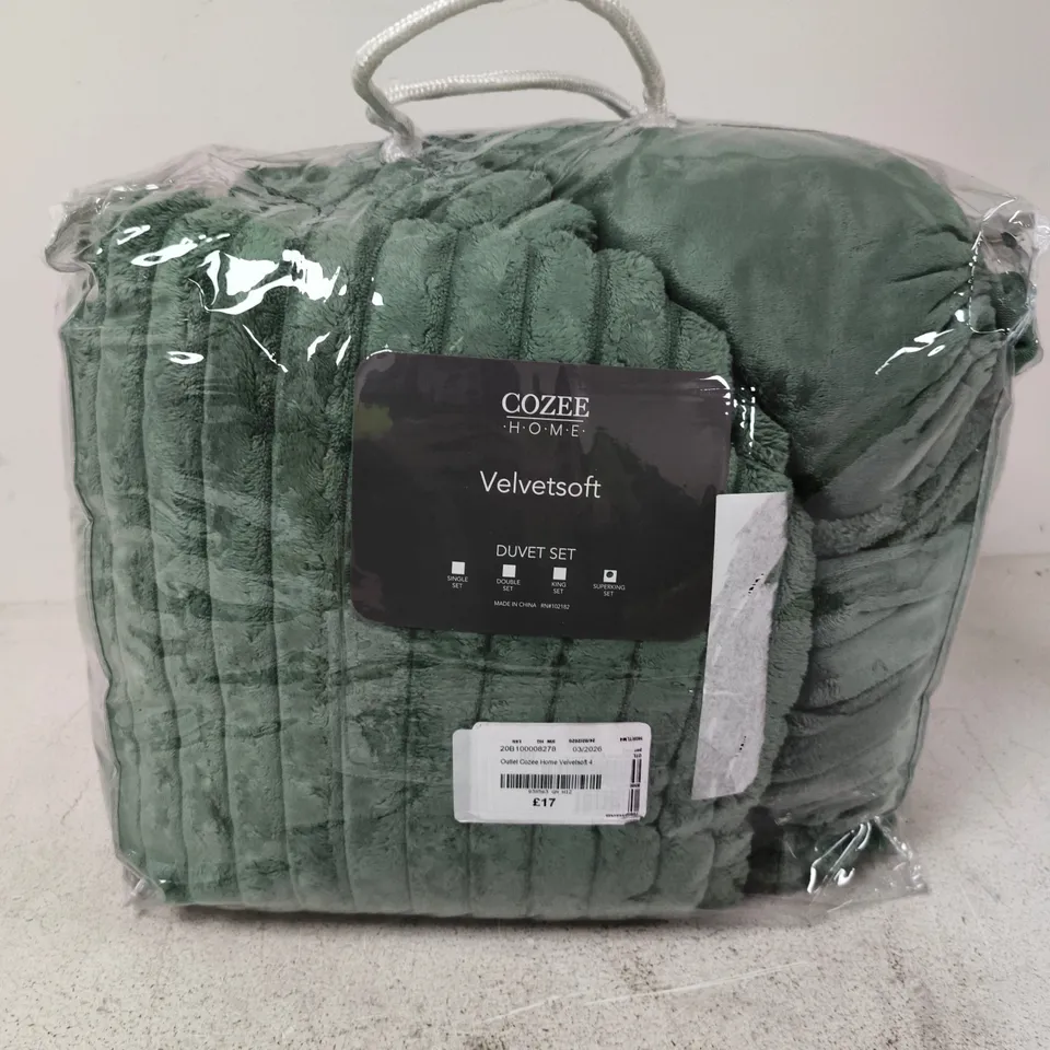 COZEE HOME VELVETSOFT 4 PIECE COMPLETE DUVET SET - SUPERKING