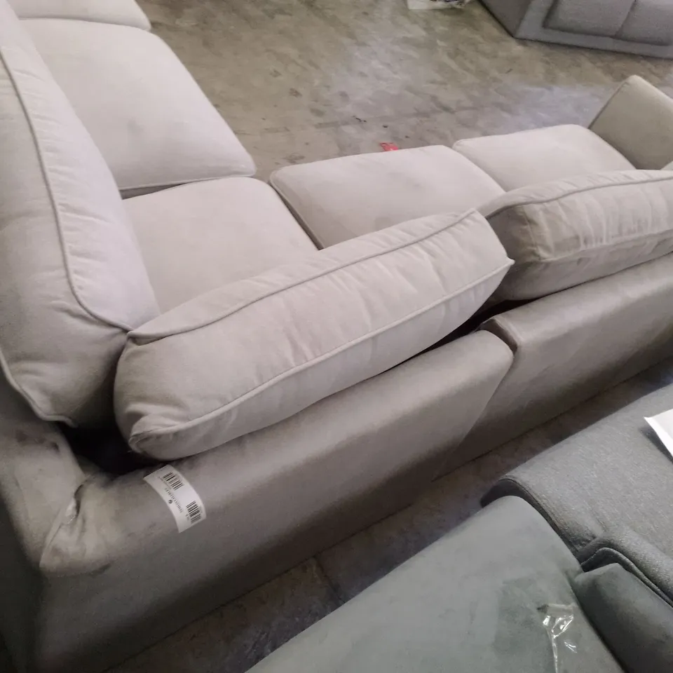 QUALITY DESIGNER HARLOW CORNER SOFA - DOVE GREY PLUSH FABRIC