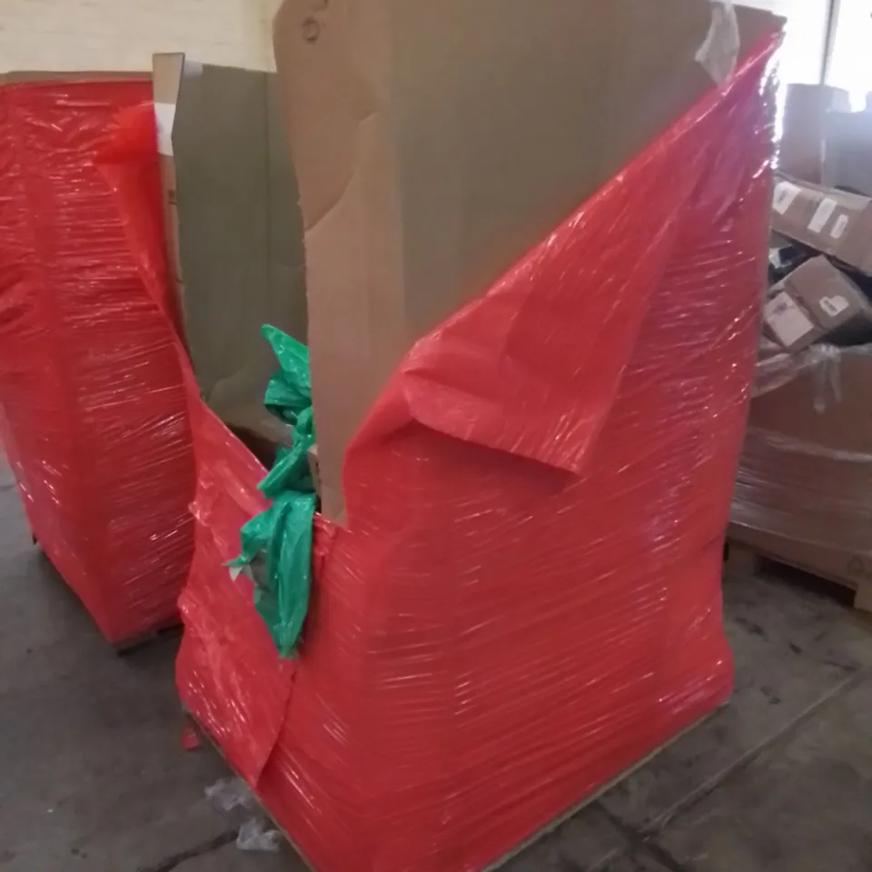 PALLET CONTAINING ASSORTED HOUSEHOLD AND HOME IMPROVEMENT PRODUCTS. INCLUDES PLASTIC BOTTLES, PULL-UP BAR, RETRO TURNTABLE, ROLLATOR ETC 