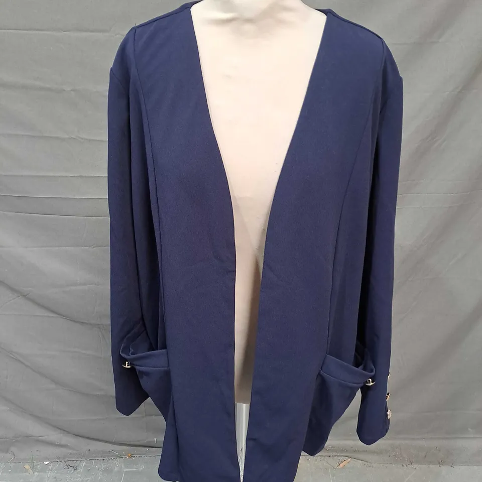 WALLIS PETITE SMART LONGLINE JACKET IN NAVY SIZE 14