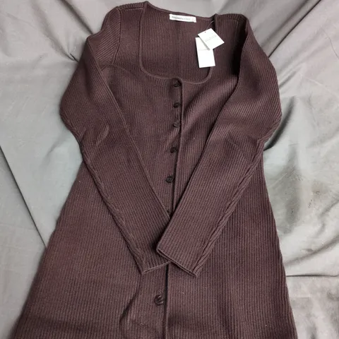 ABERCROMBIE & FITCH BROWN RIBBED KNITTED DRESS – UK SIZE L (WOMEN)