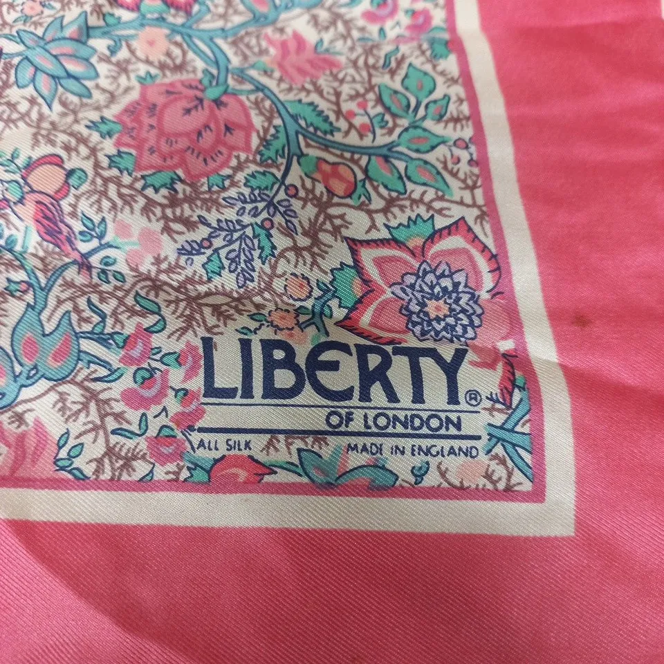 LIBERTY OF LONDON SILK SCARF – PINK FLORAL PATTERN