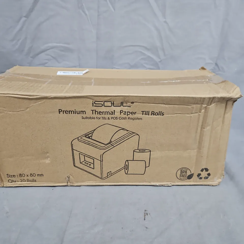 ISOUL PREMIUM THERMAL PAPER TILL ROLLS – 80 X 80 MM, PACK OF 20