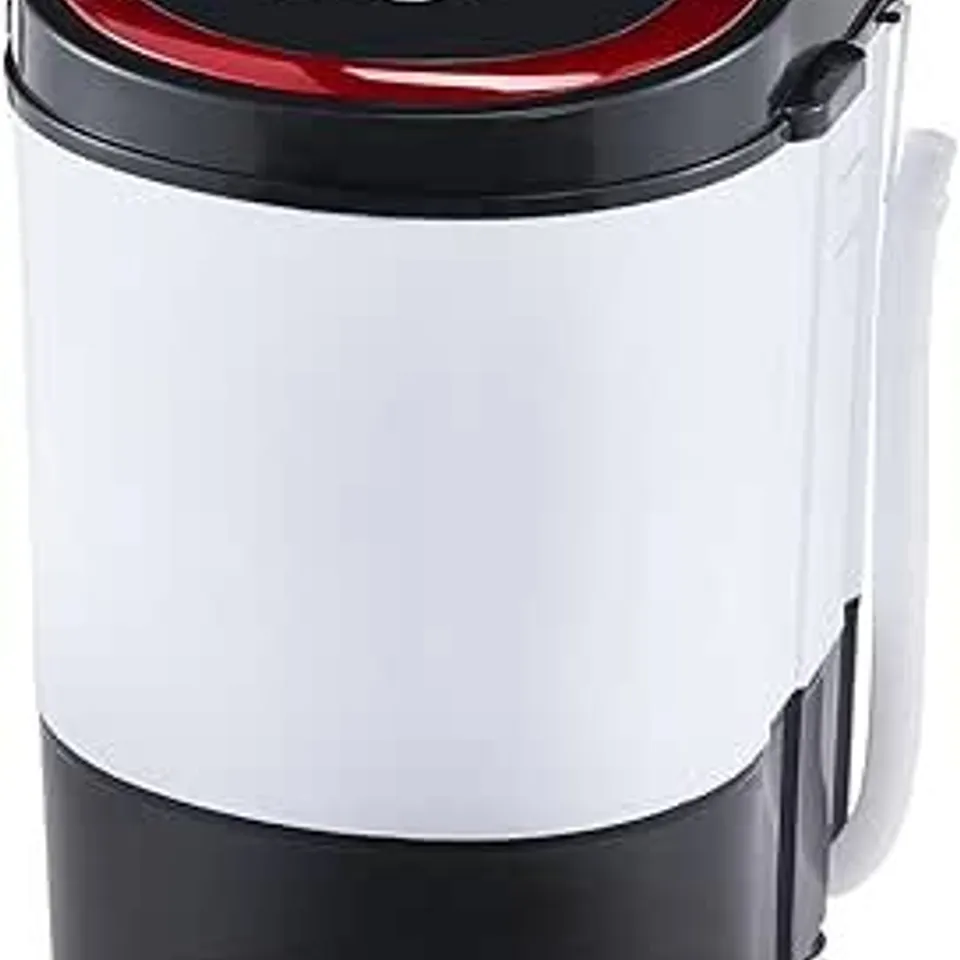 BOXED PORTABLE MINI WASHING MACHINE - BLACK/RED 